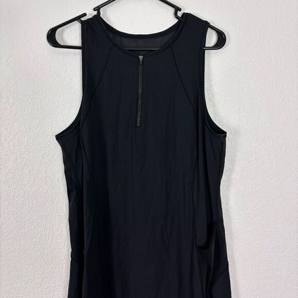 Athleta Black Quarter Zip Sleeveless Mesh Back Athletic Dress - Picture 3 of 8